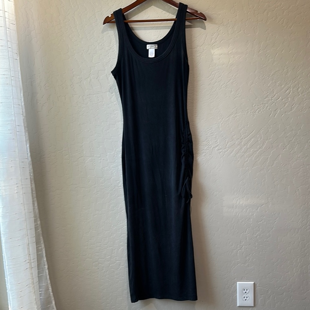 L*Space Black Ribbed Sheath Midi Dress